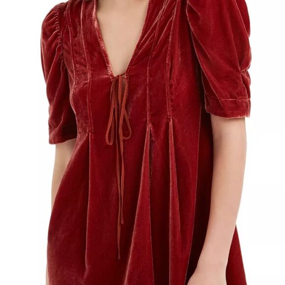 ✨ Free People Ivy Velvety Babydoll Tunic | Dark Berry | XS ✨ - Picture 5 of 13